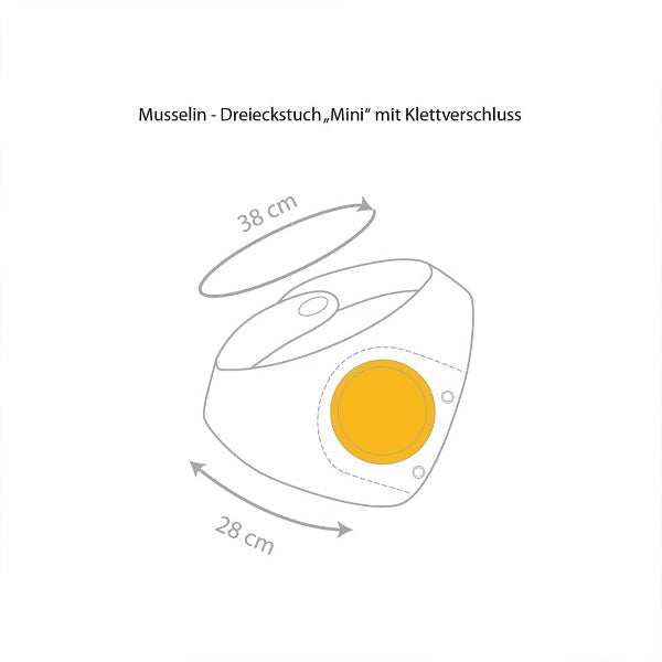 Maße von Musselin-Halstuch Größe "Mini"