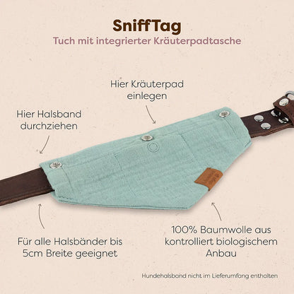 SniffTag (Hundehalstuch mit Kräuterpadtasche)