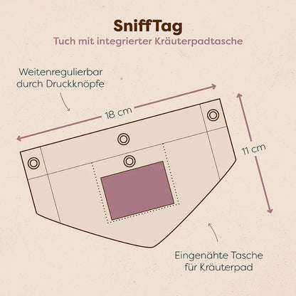 SniffTag (Hundehalstuch mit Kräuterpadtasche)