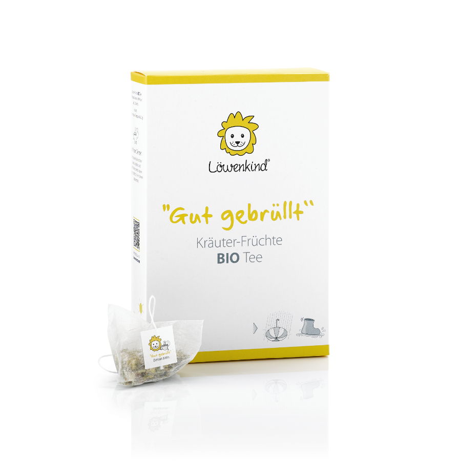 "Gut gebrüllt"-Tee mit Pyramidenbeutel