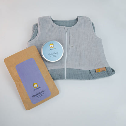 Schlafsack-Set mit Gute-Nacht-Dose und 10er Wonnebäuchlein Nachfüllapckung