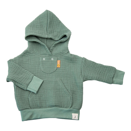 Musselin-Hoodie mit Pad-Tasche Frontseite