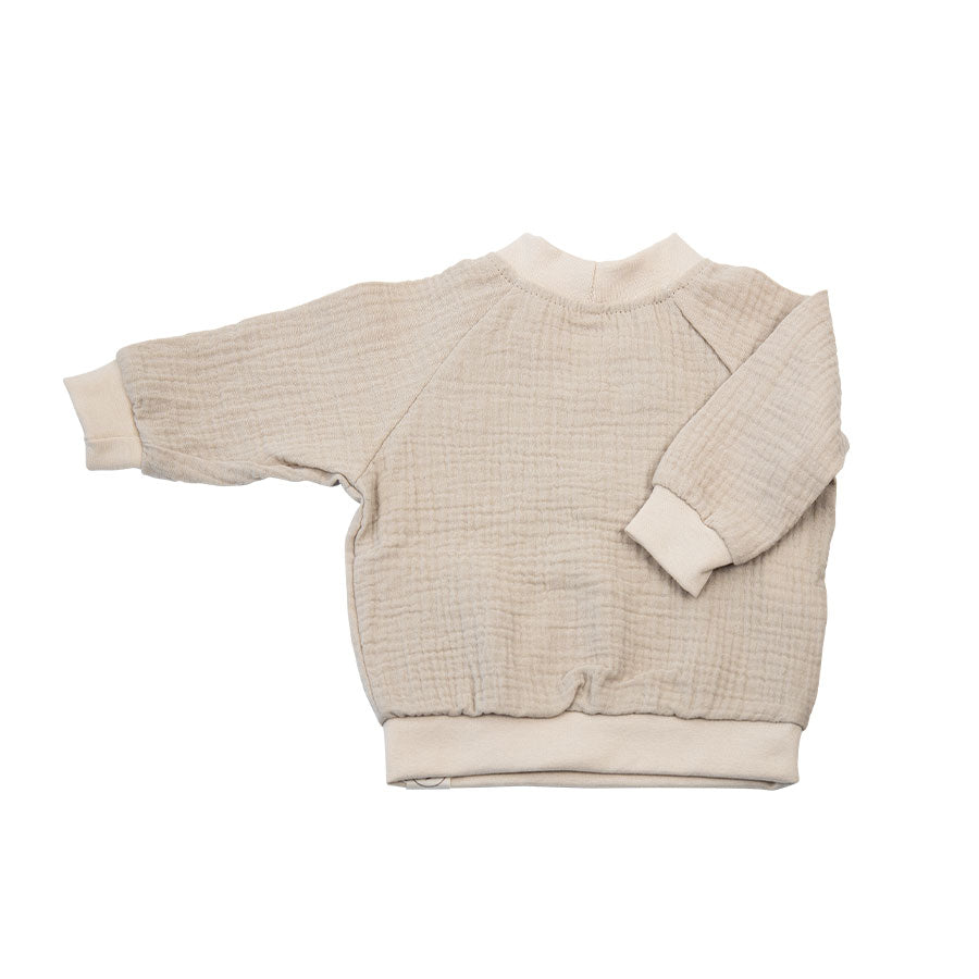 Musselin-Sweatshirt mit Pad-Tasche Rückseite