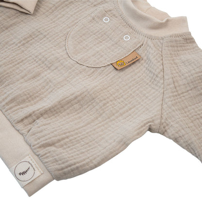 Musselin-Sweatshirt mit Pad-Tasche Details